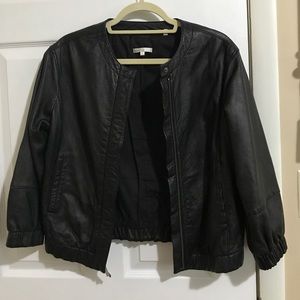Vince Cropped Leather Jacket