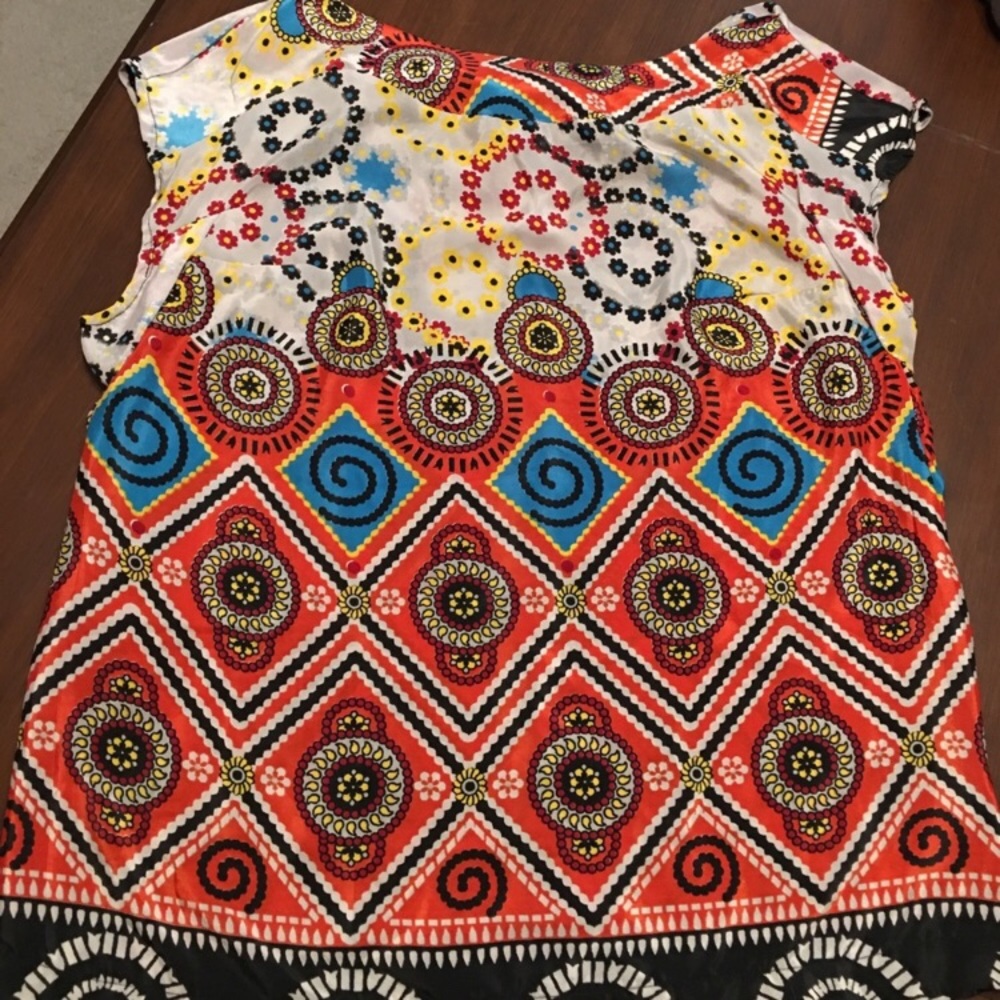 Guru silky print cap sleeve top