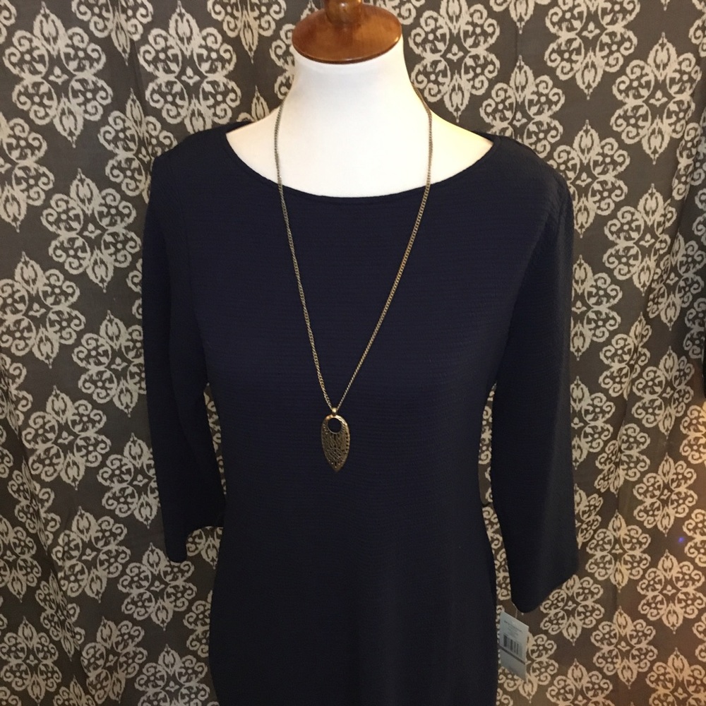 Sharango brand textured dress in navy/royal blue