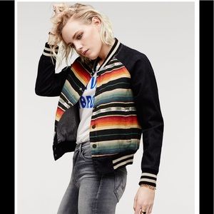 MOTHER Denim Letterman Snap Jacket