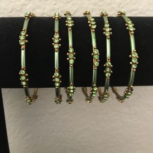 Green bangles with stones