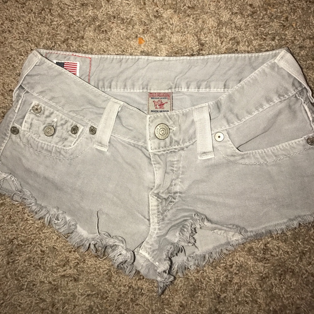 True religion grey shorts