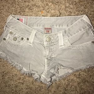 True religion grey shorts