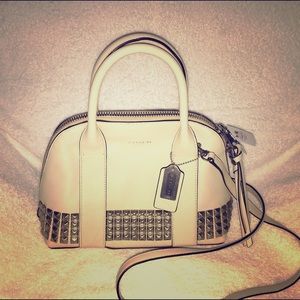 NWT Coach Purse: Beige with Block Stud Detials