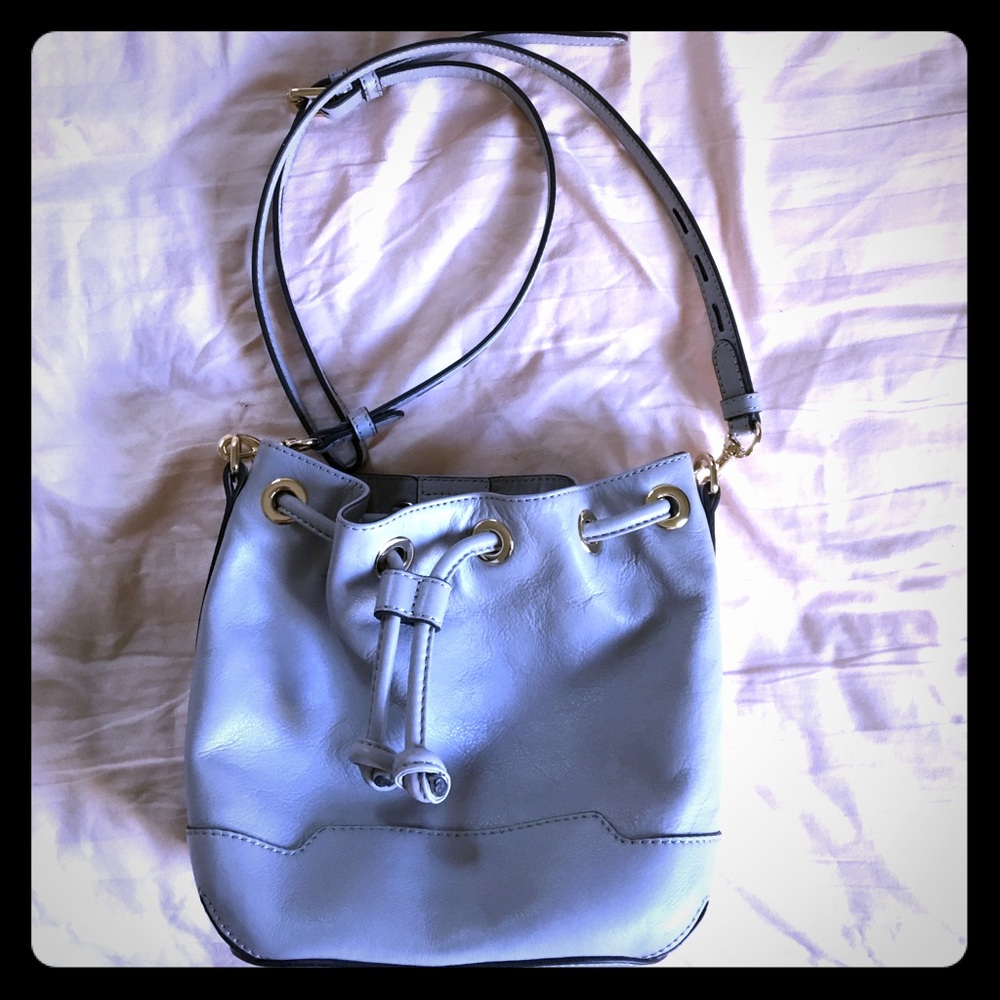 Rebecca Minkoff cross body light gray satchel
