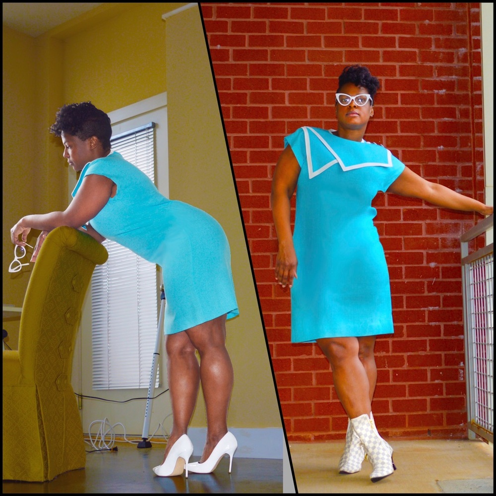 Aqua Double Collar Sailor Dress