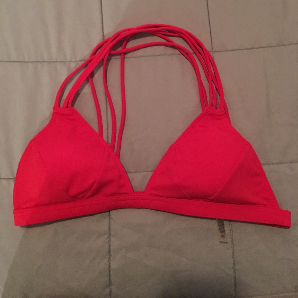 VS Pink Red strappy bathing suit top.  Medium NWOT