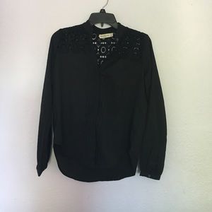A black Abercrombie and Fitch long-sleeve blouse