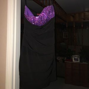 Black purple sequin dress