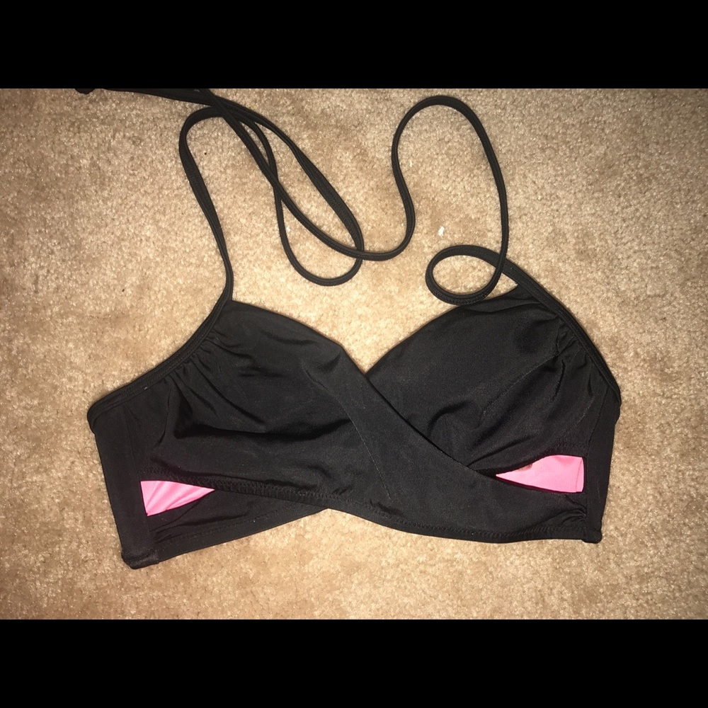 VS pink black swim top