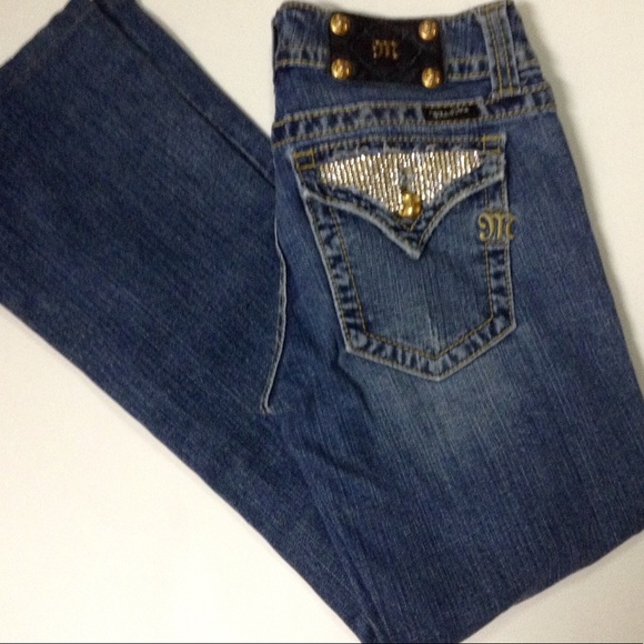 Miss Me RARE Gold Bedazzled Jeans🕶HP @ginap7777 - Picture 3 of 8