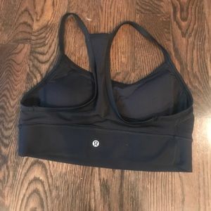 Lululemon  black mesh and solid sports bra