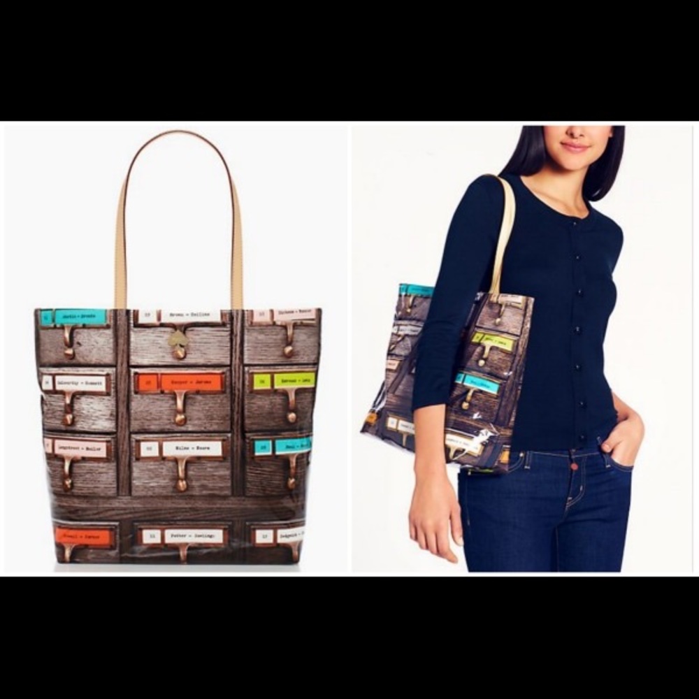 Kate Spade ♠️ Card Catalog Tote Bag