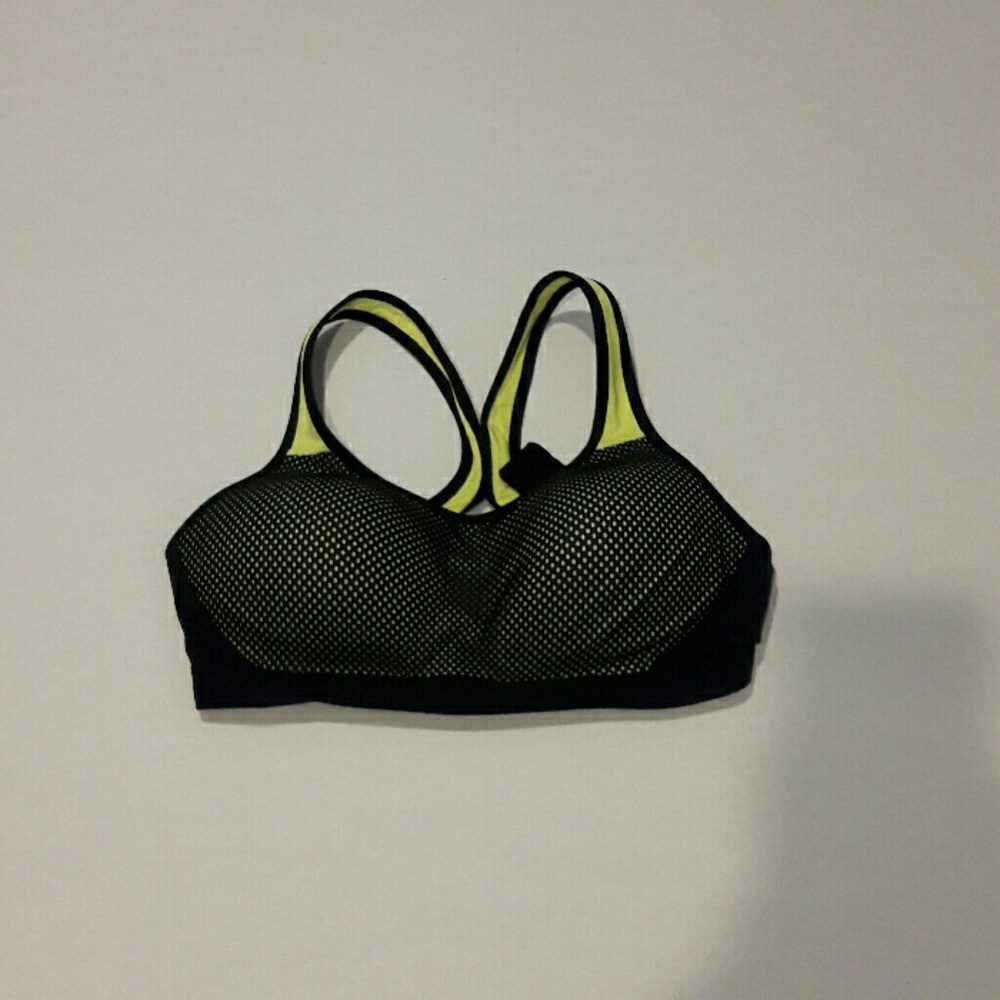 Neon yellow sports bra