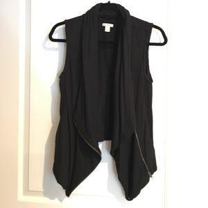 Caslon Black Zip Up Vest