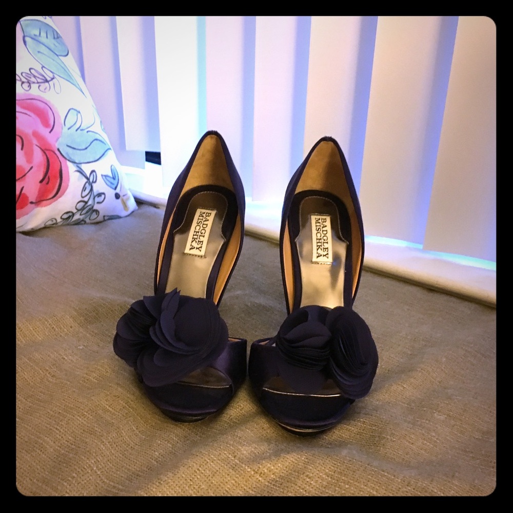 Badgley Mischka D'Orsay purple heels - 4.5"
