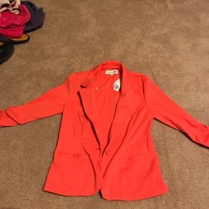 Coral stretchy blazer