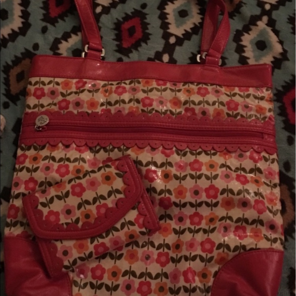 Vera Bradley retired floral frill purse and wallet