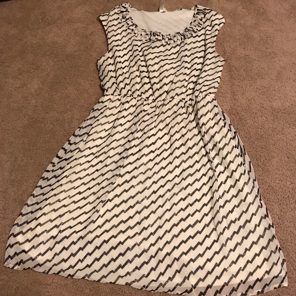 Black and white chevron dress