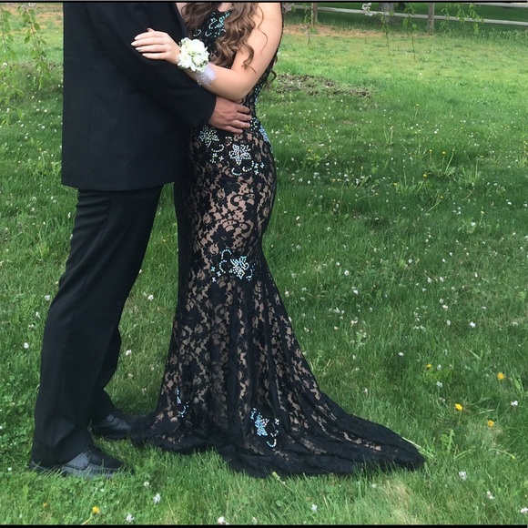 Jovani Dresses & Skirts - Jovani black lace mermaid dress