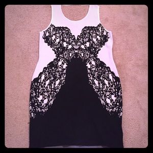 Black and white butterfly design dress