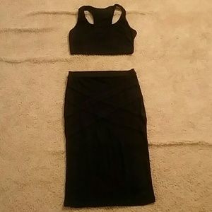 Crop Top Midi Skirt Outfit