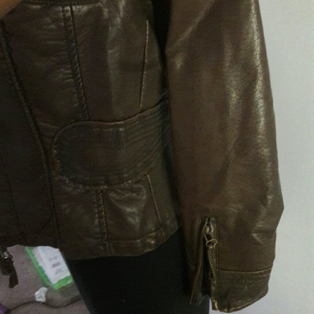 A faux leather jacket. - Picture 2 of 4