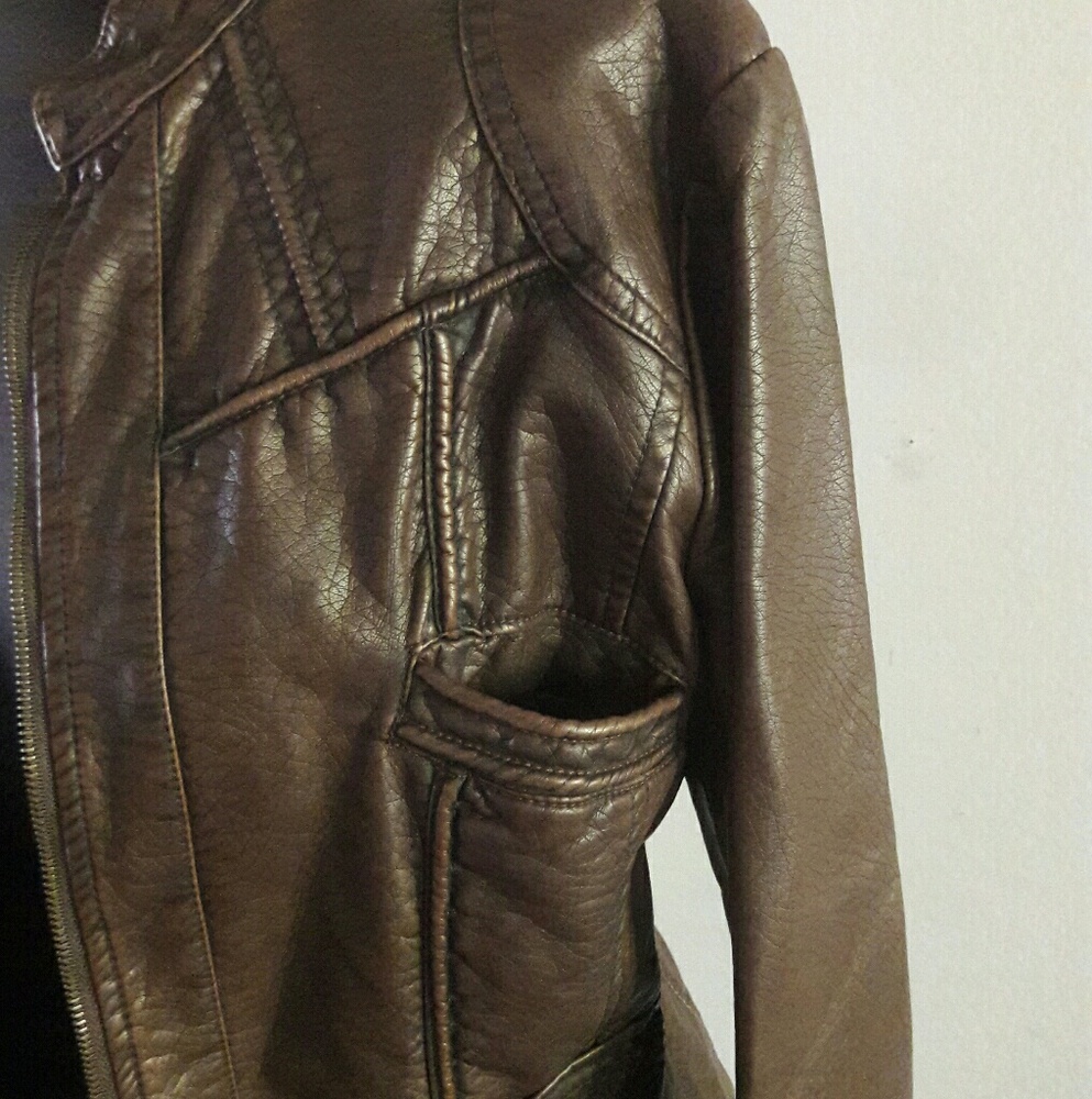 A faux leather jacket. - Picture 3 of 4