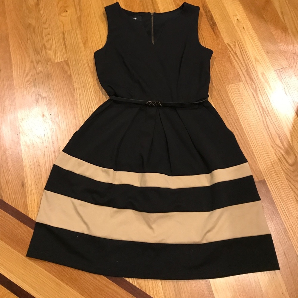 Iz Byer California striped Ponte dress