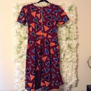 LuLaRoe Dresses - Lularoe Amelia Maroon Triangles Dress LuLaRoe Dresses - Lularoe Amelia Maroon Triangles Dress