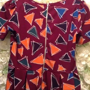 LuLaRoe Dresses - Lularoe Amelia Maroon Triangles Dress LuLaRoe Dresses - Lularoe Amelia Maroon Triangles Dress