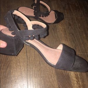 Zara Pom Pom Block Heels