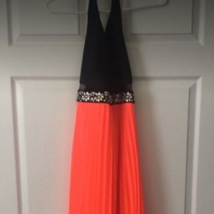 Peach and black prom/classic dress