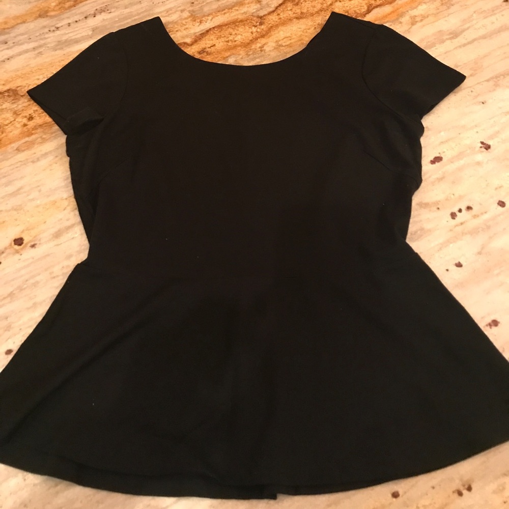 Black peplum shirt