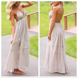Cute linen and lace maxi