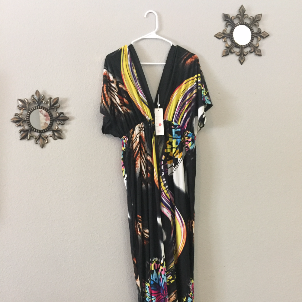 Beautiful Black Dress with Butterfly Designs 4X