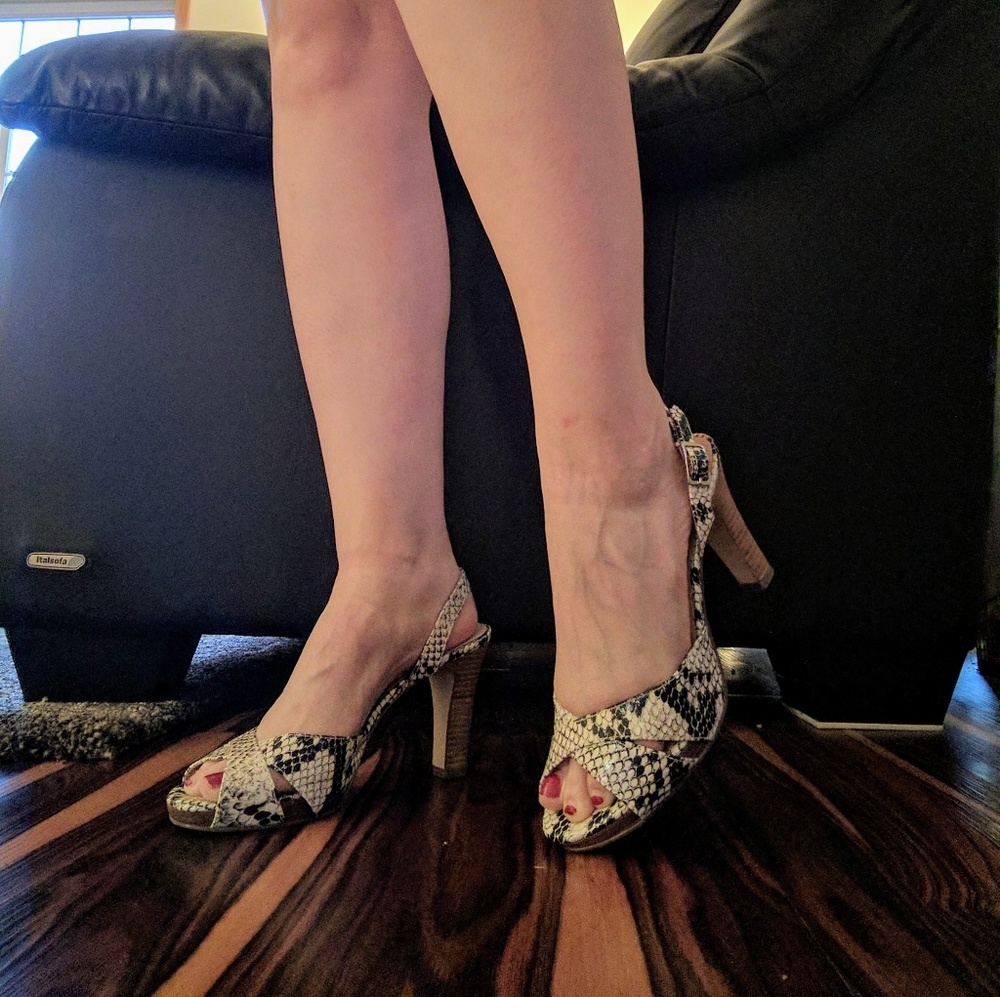 Snake Skin Print Heels