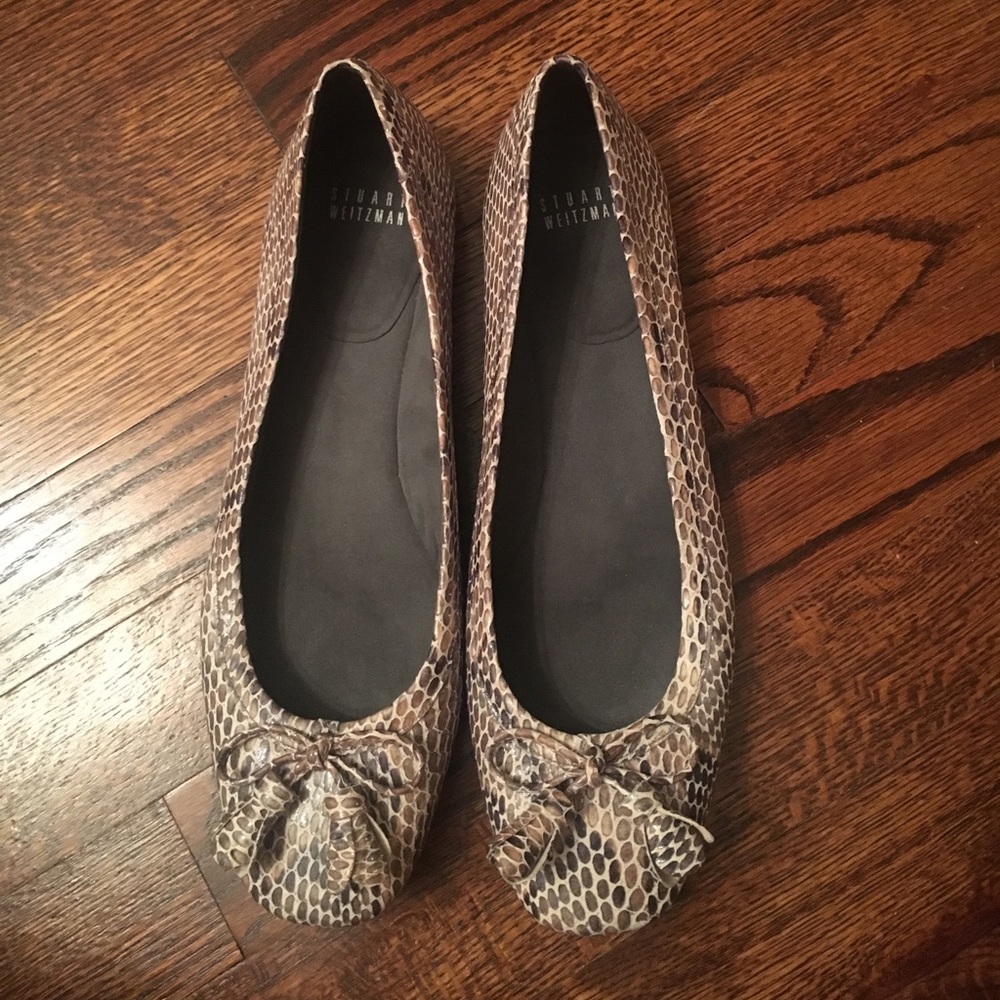Stuart Weitzman Snakeskin Flats - image 1