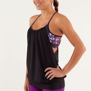 Lululemon No limits tank size 8 floral black