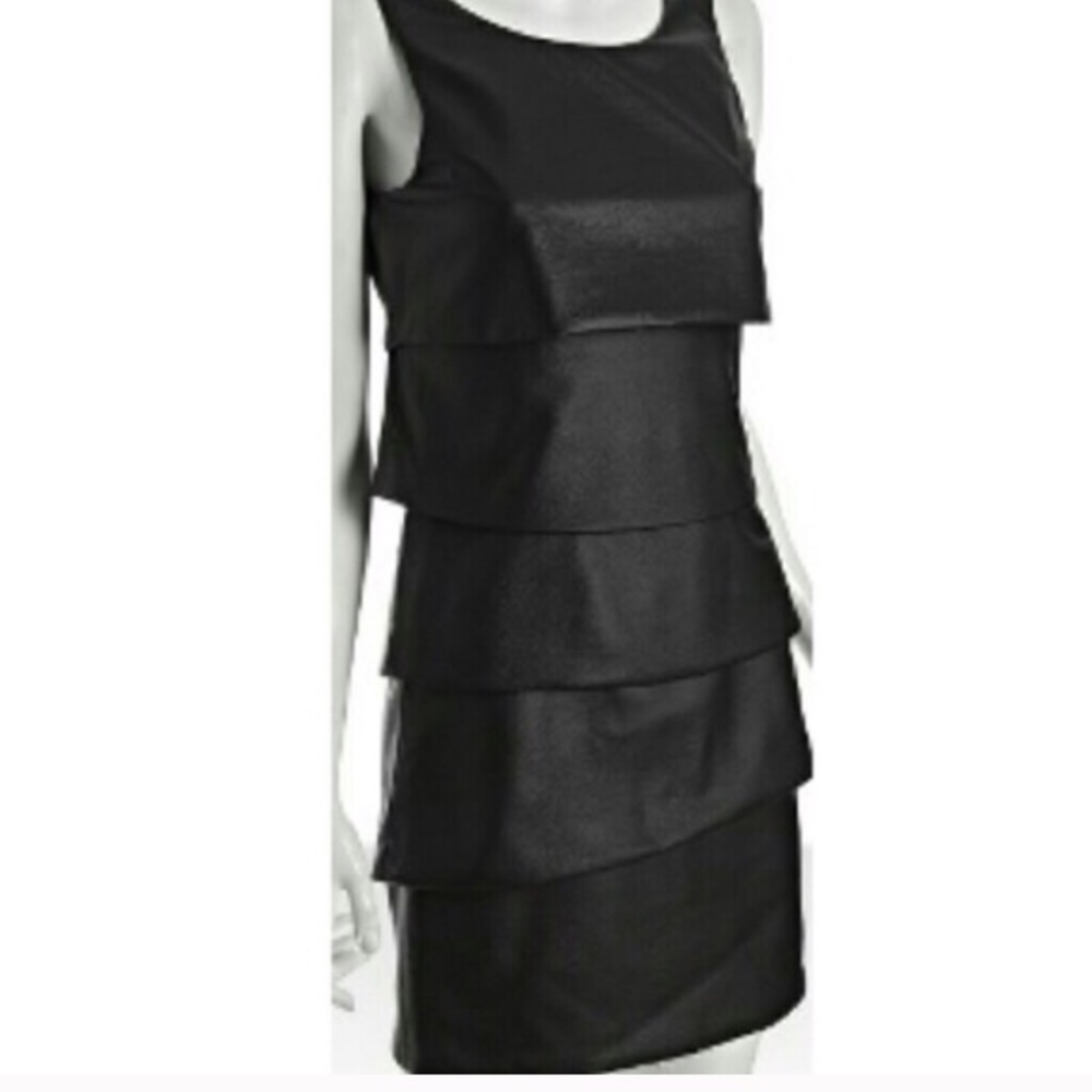 BCBC Max Azria Tiered Faux Leather Dress Size 2