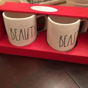Rae Dunn beauty and beast mugs
