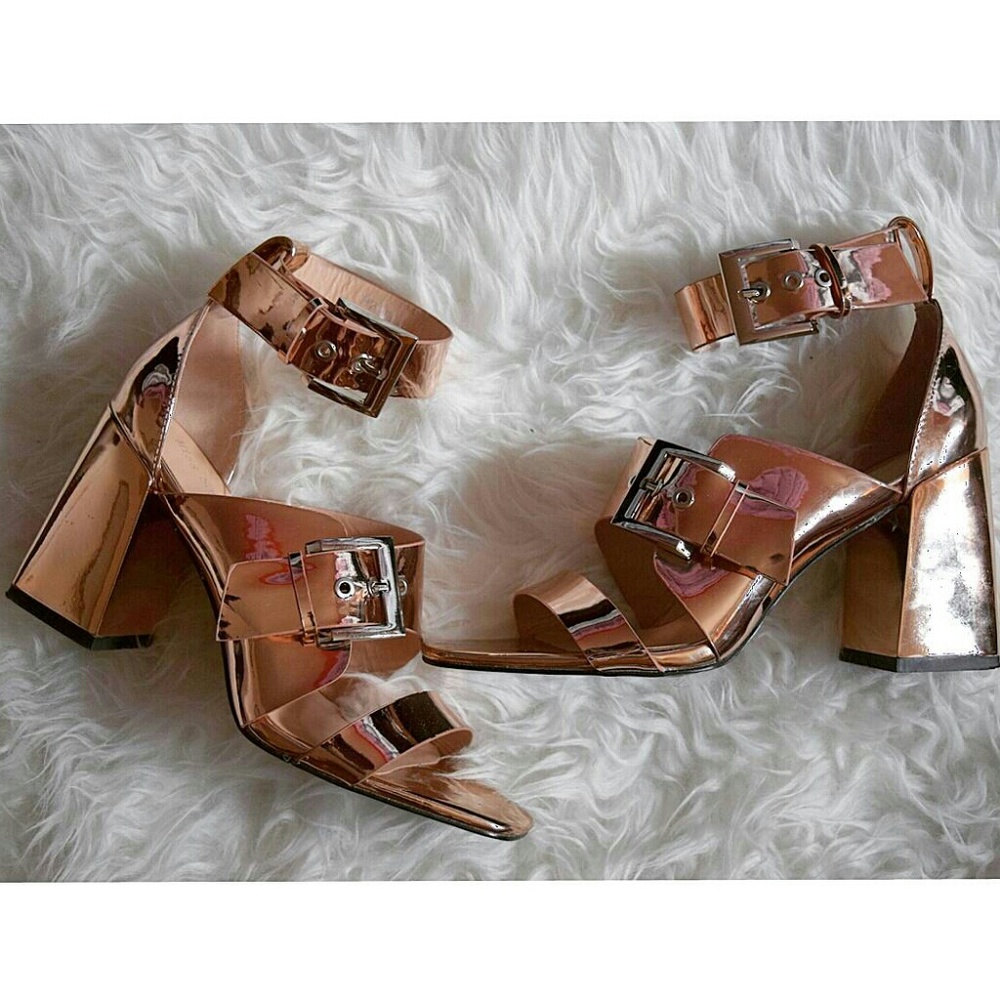 Rose Gold heeled Sandals