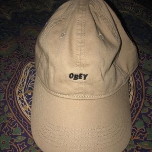 OBEY tan baseball cap