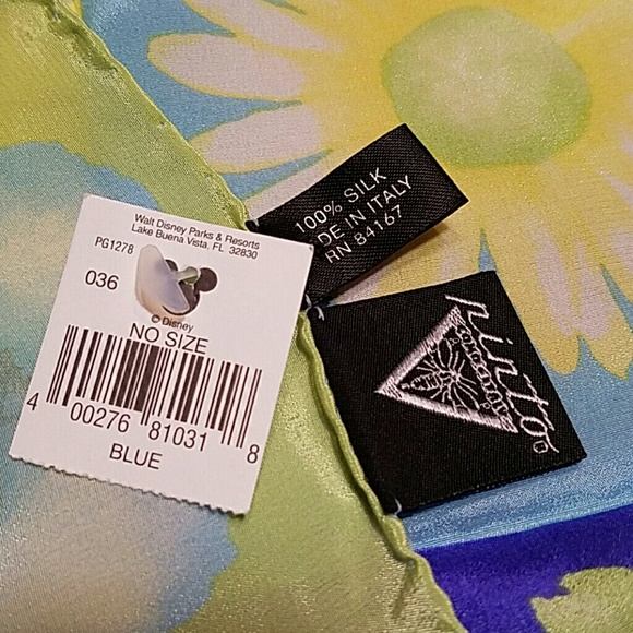 NWT, Disney World Pure Silk Scarf Floral - Picture 4 of 4