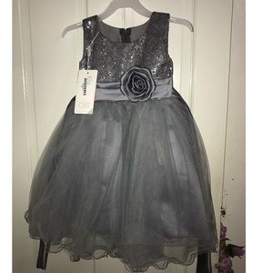 JJ's House flower girl dress silver/grey