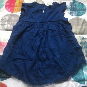 Juniors Navy blue flowy blouse/shirt/tee - size S