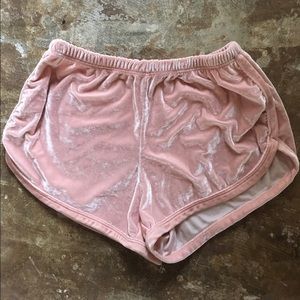 velvet pink shorts