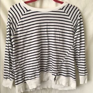 Zara blue white striped crew neck long sleeve M