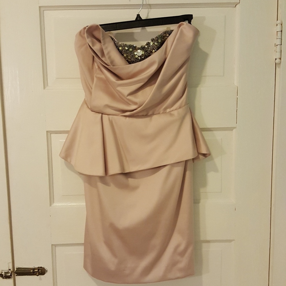 Mandalay satin peplum cocktail dress