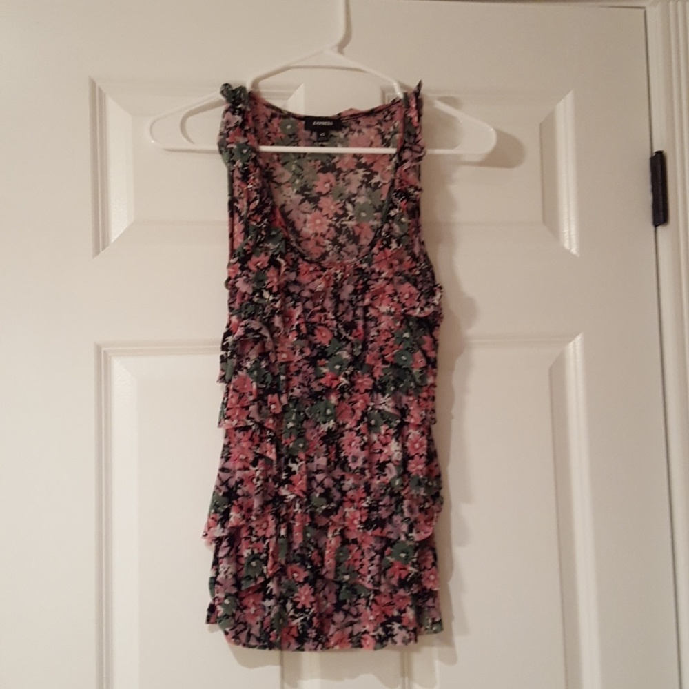 XS express flower ruffle tank